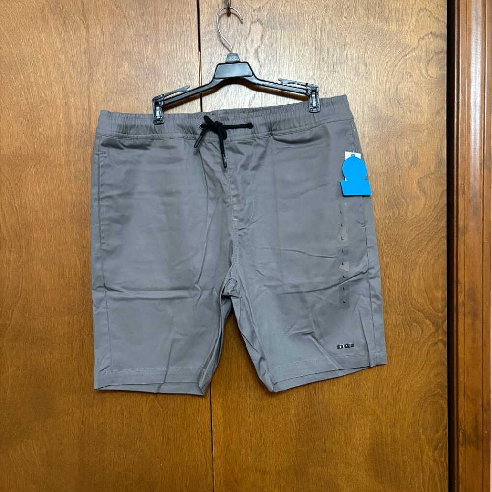 Neff Logo Gray Twill Pull On Shorts Drawstring Pockets Men's   Size: Large  NWT